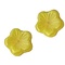Glass bead. flowers 14mm. Shelf. Hole in the middle. Yellow Pearl.