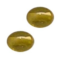 Glaskraal. 8x10mm. Ovaal. Geel Rainbow.