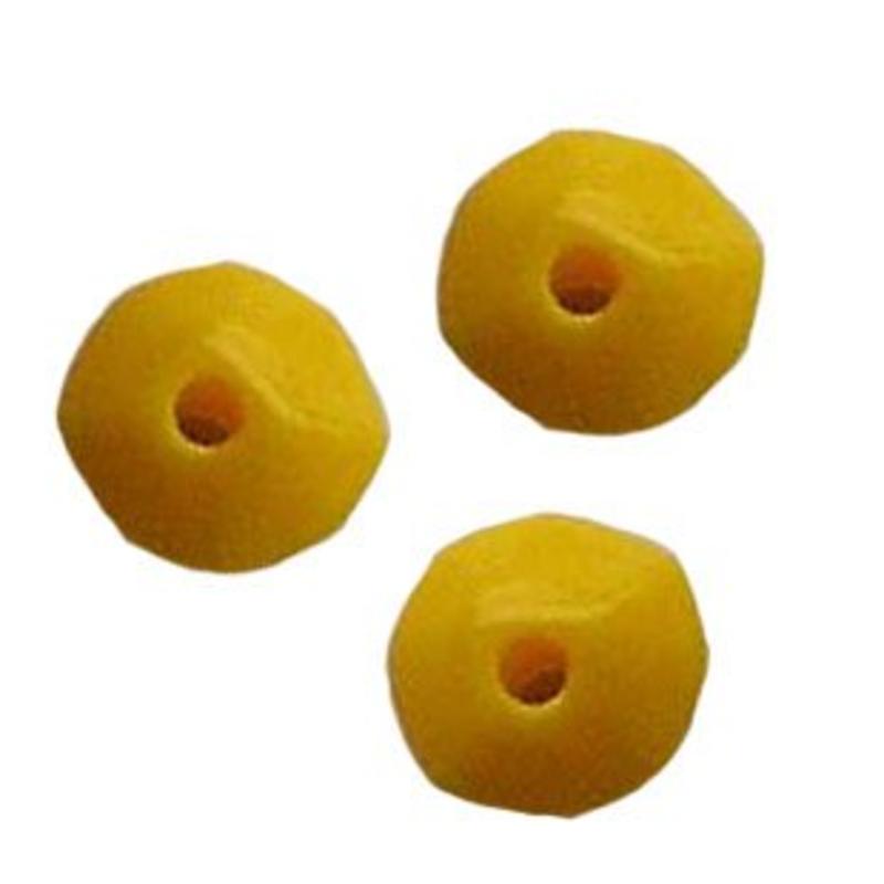 Glass bead. 2x5mm. Disc. Opaque yellow