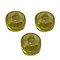 Glass bead. 5x9mm. Lace bead with silver foil. Yellow.