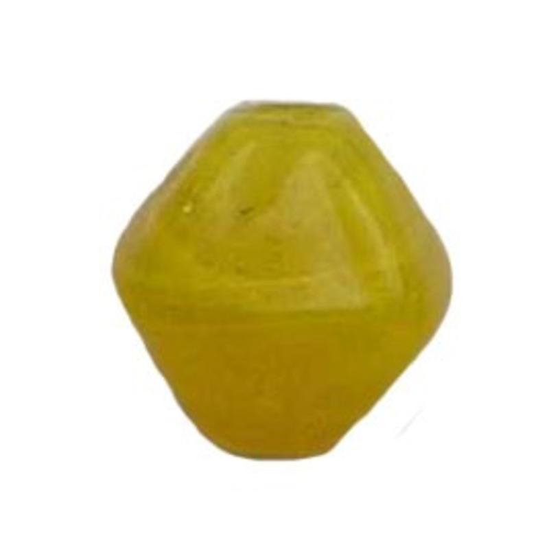 Glass bead. 10mm. Pyramide. Yellow