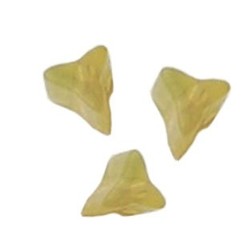 Glaskraal. 7x8mm. Fantasie. Geel Transparant