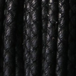 Waxcord. 3mm. Braided bolo. Black