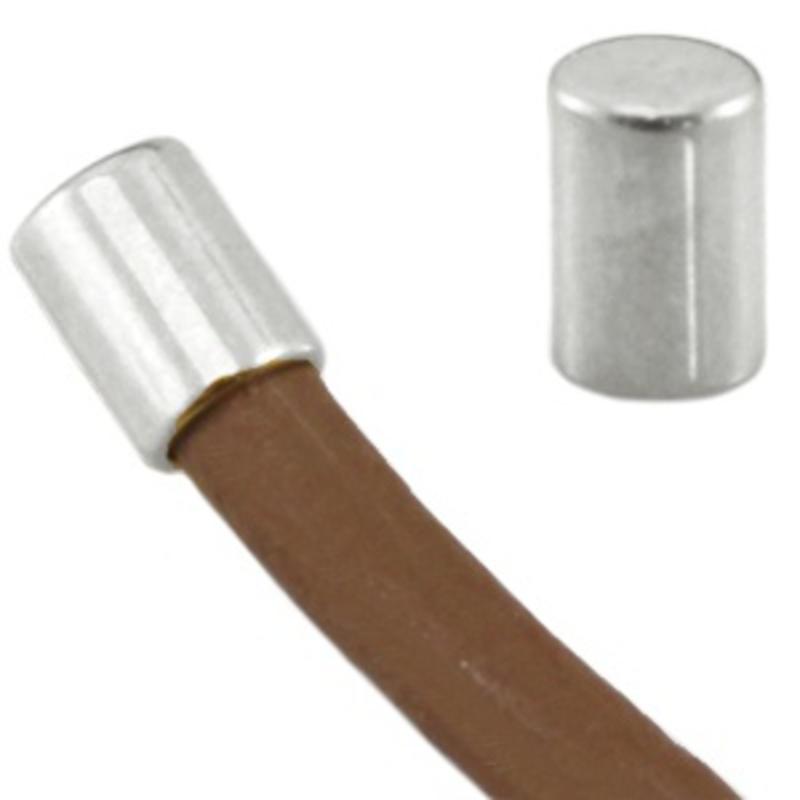 End cap. 3x4mm. For cord 2mm. Silver-colored
