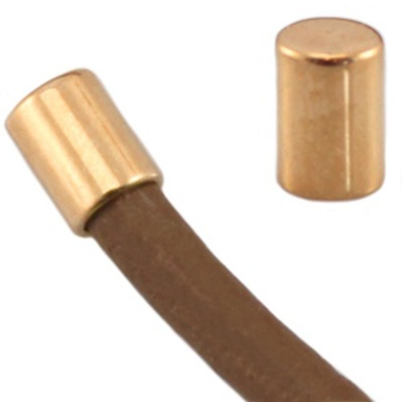 End cap. 3x4mm. For cord 2mm. Rose-colored
