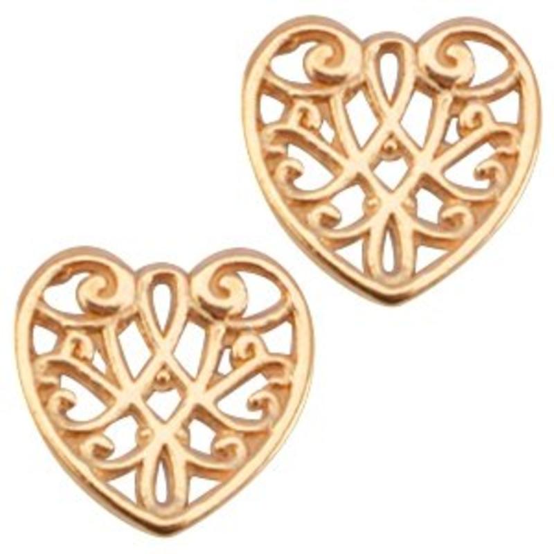 Openwork heart pendant. Rose-colored 13mm.