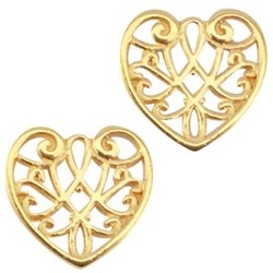 Openwork heart pendant. Gold 13mm.