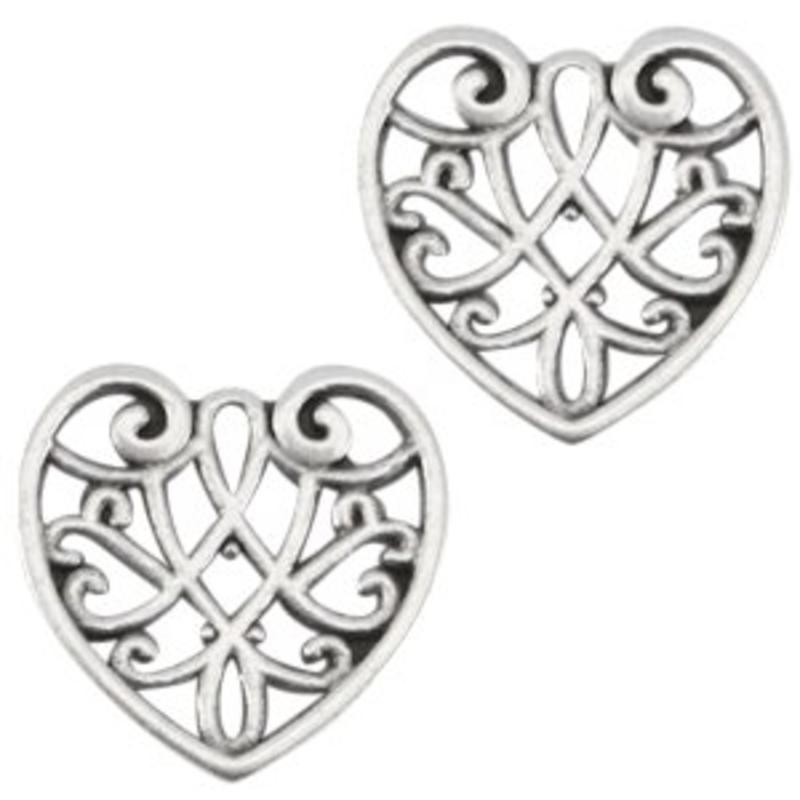 Openwork heart pendant. Silver 13mm.