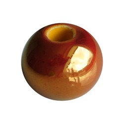 Ceramic Bead. 20mm. Golden yellow. big hole