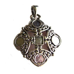 Metal pendant 44x56mm. Silver-colored