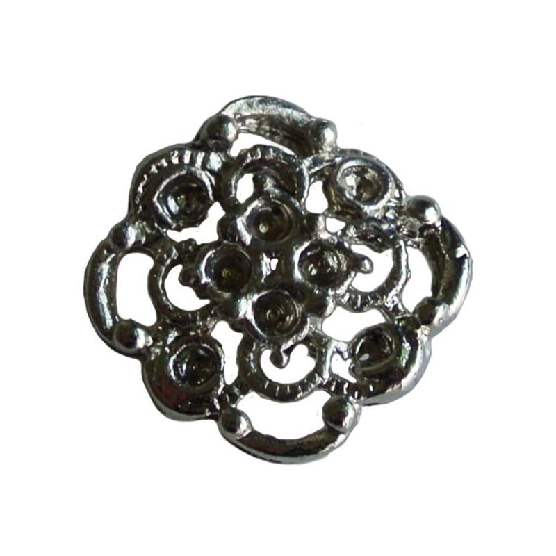 Metalen ornamentje 16mm zilverkleurig