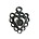 Metal openwork pendant 15x20mm. Silver-colored
