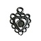 Metal openwork pendant 15x20mm. Silver-colored