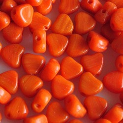 Glasperle Herz. 5mm. Orange. 100 Stück.