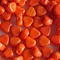 Glass bead heart. 5mm. Orange. 100 pieces for.