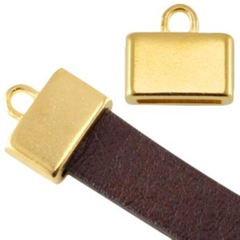 End cap. 12x13mm. For leather 10x2mm. Golden