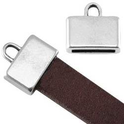 End cap. 12x13mm. For leather 10x2mm. Silver-colored