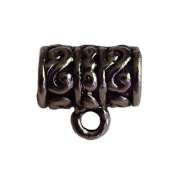 Metalen kraal met oog. 12x13mm. Groot rijggat Zilverkleurig.