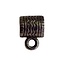 Metal bead with eye. 9x12mm. Silver large hole beads.