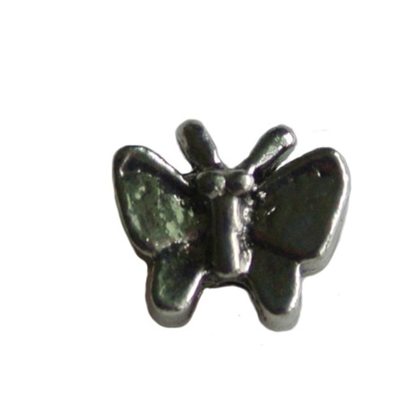 Metal bead Butterfly. 11mm. Silver.