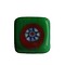 Glass bead fantasy green square flat 13mm. 3 pieces for
