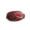 Kashmiribead 13x22mm. Rood zilver met groot gat.