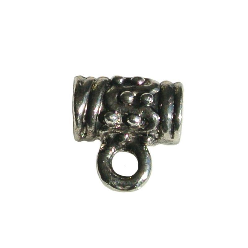 Metal bead with eye. 10mm. Silver large hole beads.