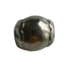 Metal bead tube-shaped smooth. 8x10mm. Silver.