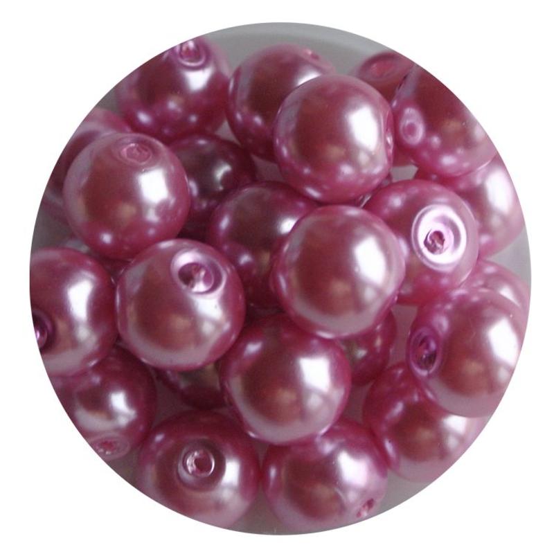 Glass Pearl 8mm pink 100 pieces