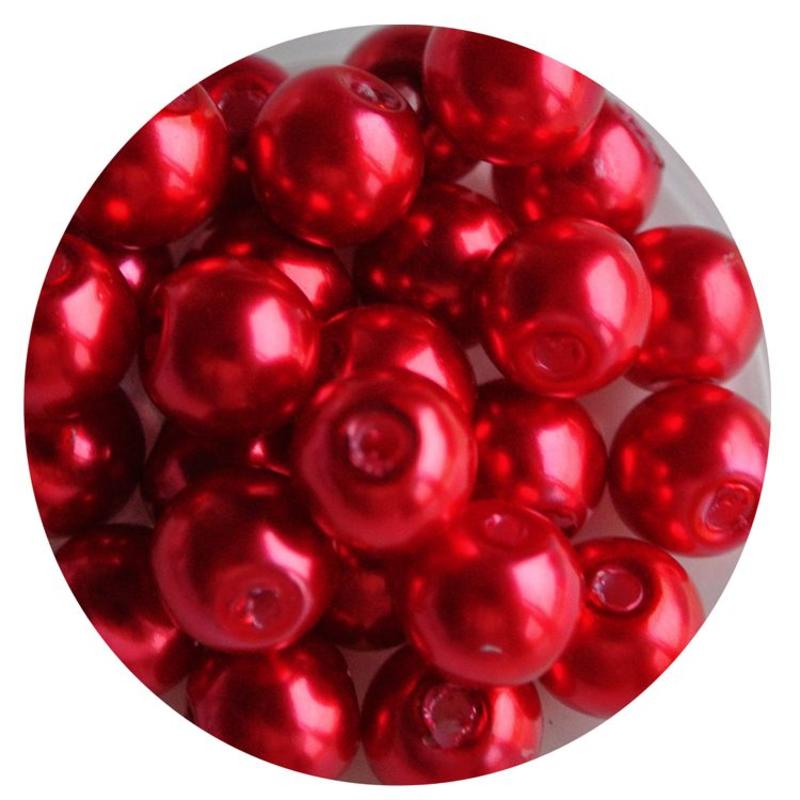 Glasparel red 8mm 100 pieces