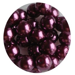 Glass Pearl 8mm purple 100 pieces