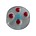 Glass bead, 3x10mm, Flat Round, Aqua with red flower
