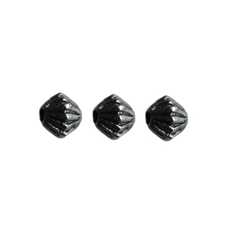 Conical metal bead. 4mm. Silver.