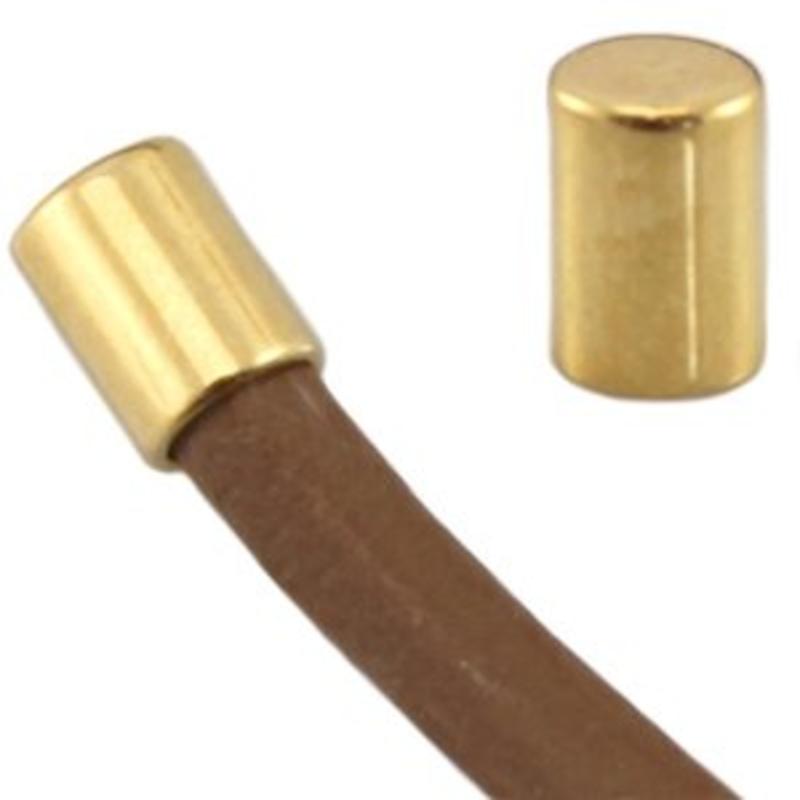 End cap. 6x4mm. For cord 3mm. Gold-colored