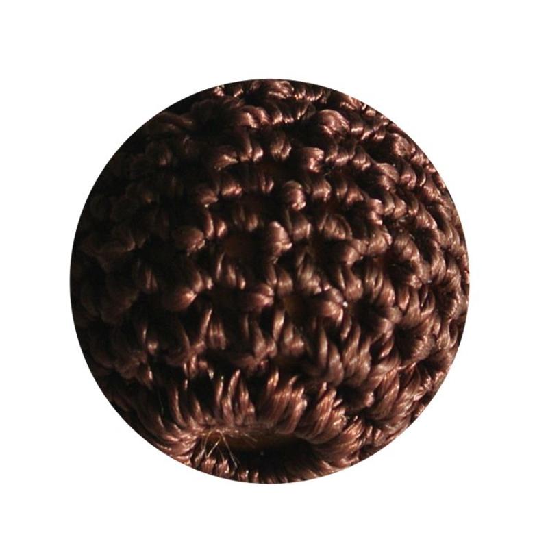 Crocheted bead brown 17mm