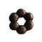 Metalen kraal spacer. 9x2mm. Groot rijggat Roodkoperkleurig.