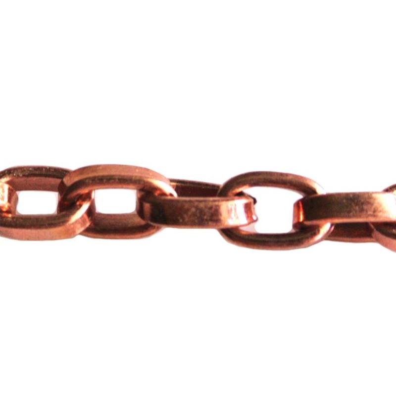 Chain. Grove links. 10x15mm. Red Copper Color. 1 meter