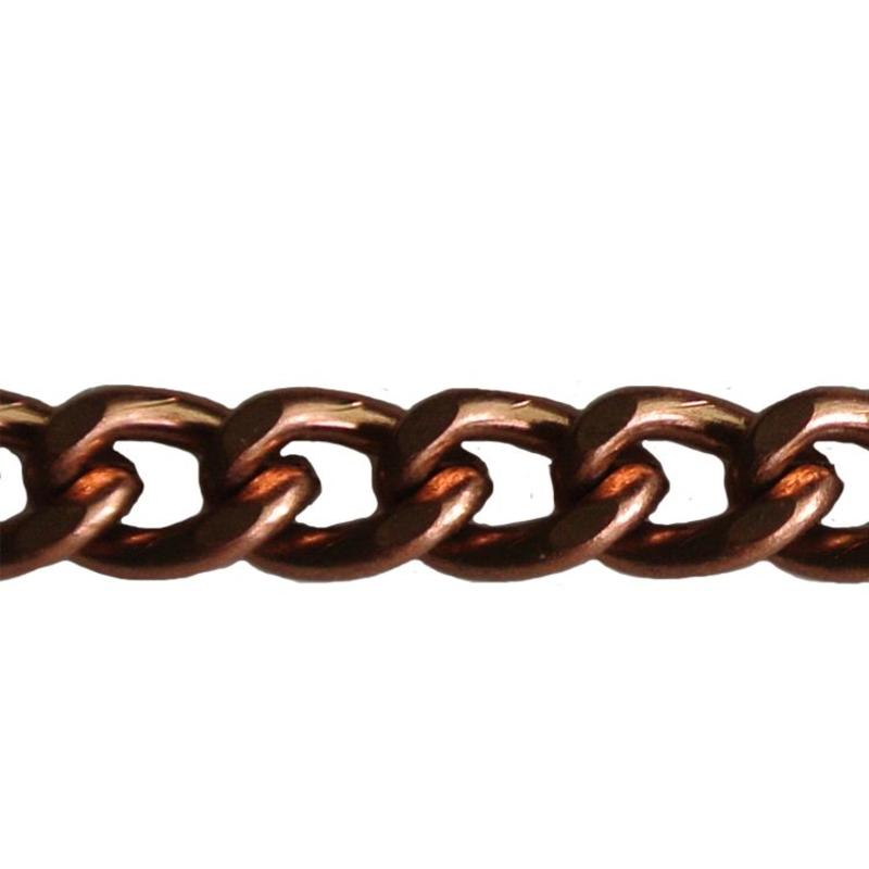 Gourmet chain links. 10x7mm. Red Copper Color. 1 meter