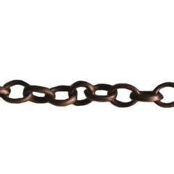 Red Copper-colored chain. 4x3,5mm. 1 meter
