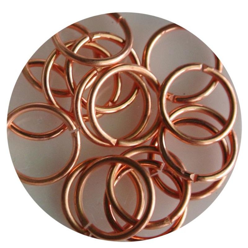 Aanbuigringetjes. 12mm. Coppery. bag with 10 pieces for