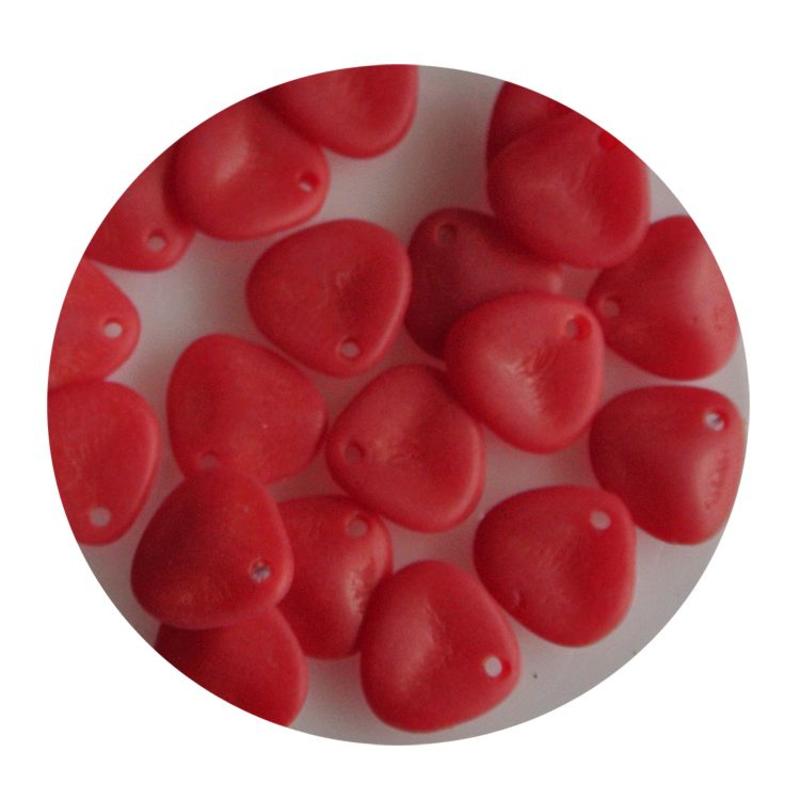 Petal Bead. 8x7mm. Red opal mat