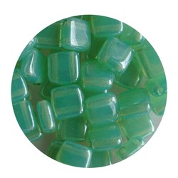 2-Loch-Platz Beads 6x6mm. Mint Opal