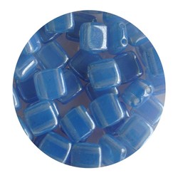 2-Loch-Platz Beads 6x6mm. Light Blue Opal