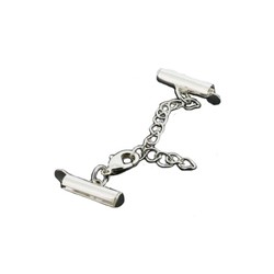 End cap set with closure 9mm. silver-colored