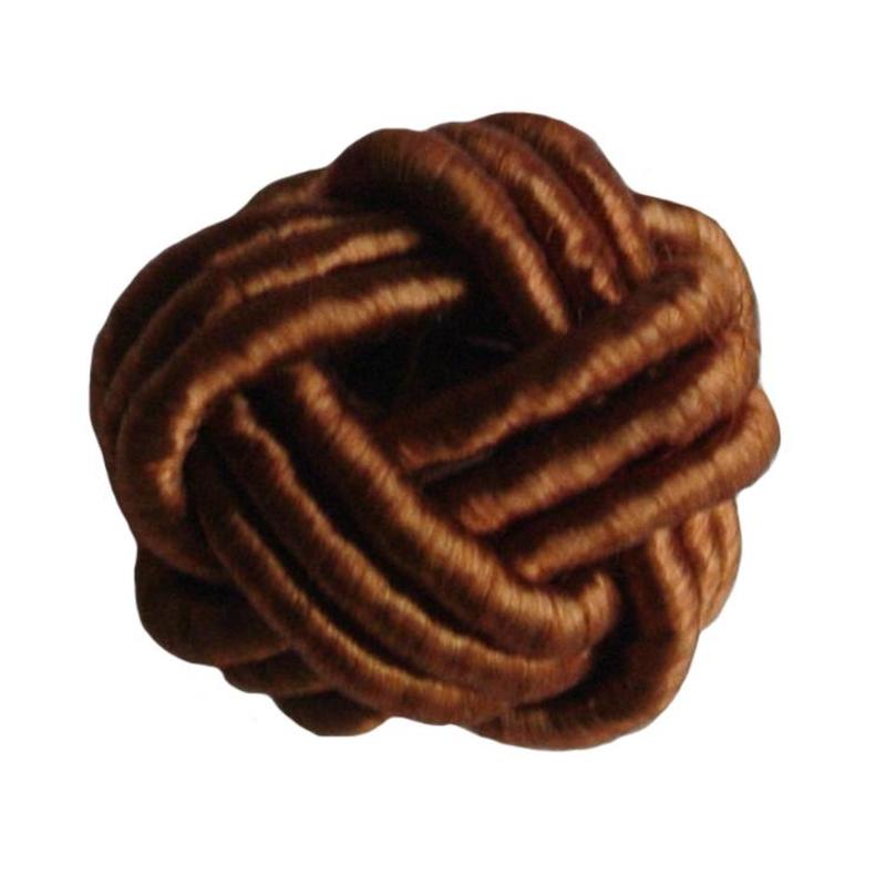 Bead Button brown satin strap 18mm