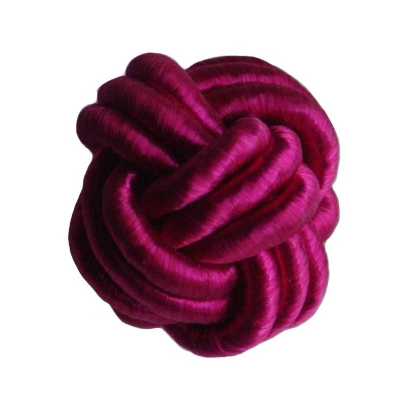 Bead Chinese knot of pink satin cord 18mm