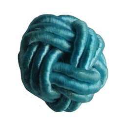 Bead Button blue satin cord 18mm