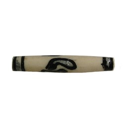 Bone bead 6x37mm handpainted