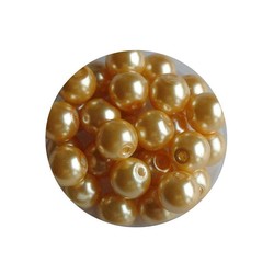 Glass Bead golden 6mm 100 pcs