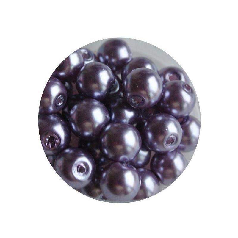 Glass Pearl 6mm purple 100 pcs